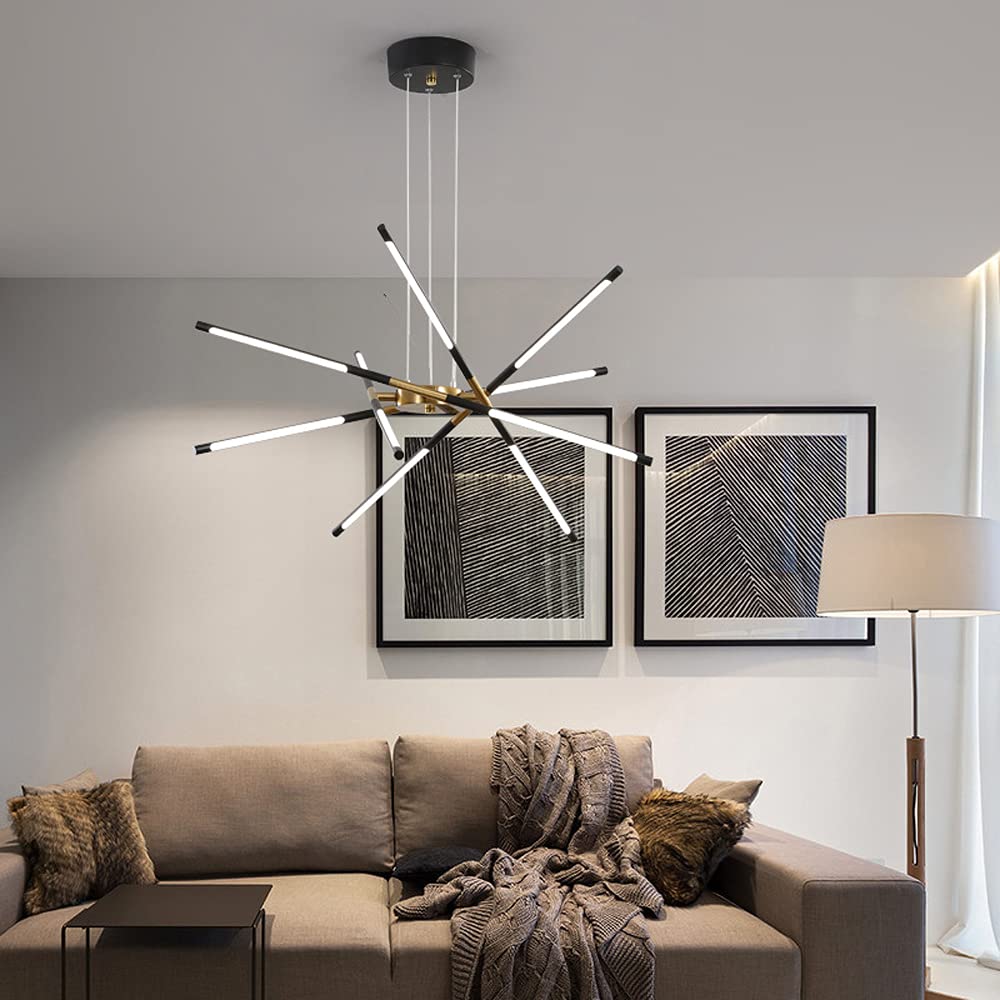 Fonekul Pendant Light, Black/Gold, 6/8/10/12 Heads