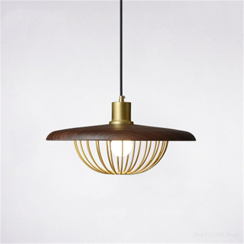 Gasomek Modern Nordic Dome Pendant Light, Gold/Brown/Grey/Brown/Wood