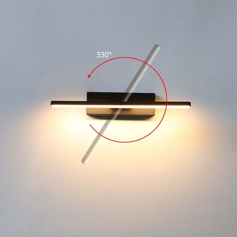 Darin Rotatable Wall Lamp for Bedroom, Black/White-Neutral Decor