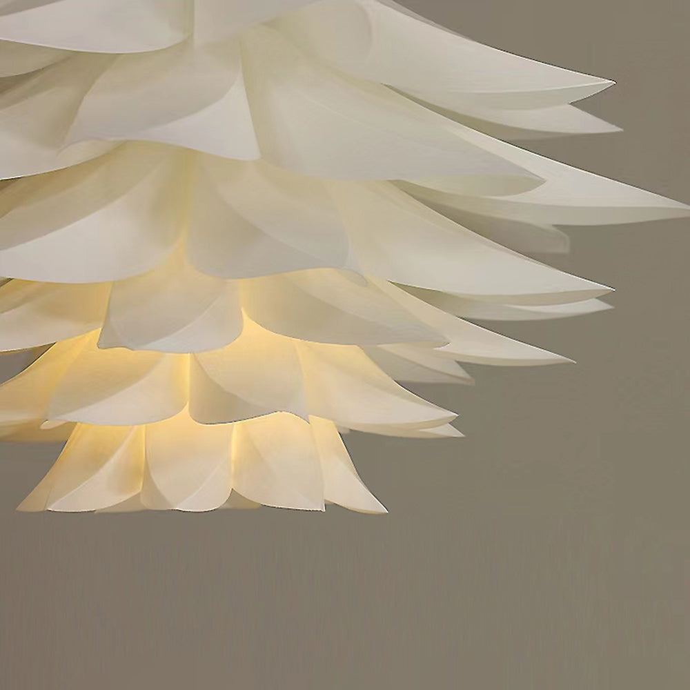 Pepuded Nordic Minimalist Lotus Pendant Light, Metal/PVC, White