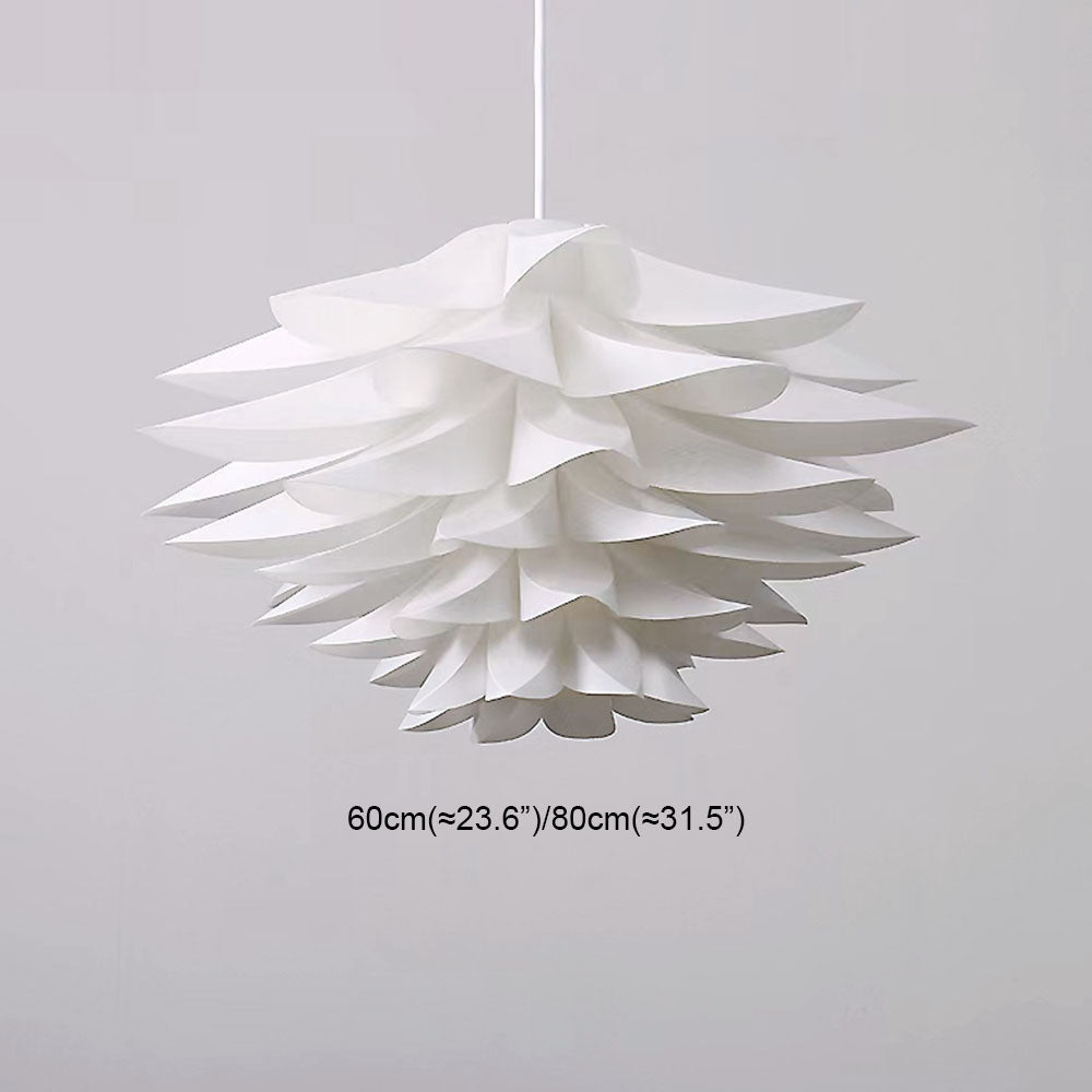 Pepuded Nordic Minimalist Lotus Pendant Light, Metal/PVC, White