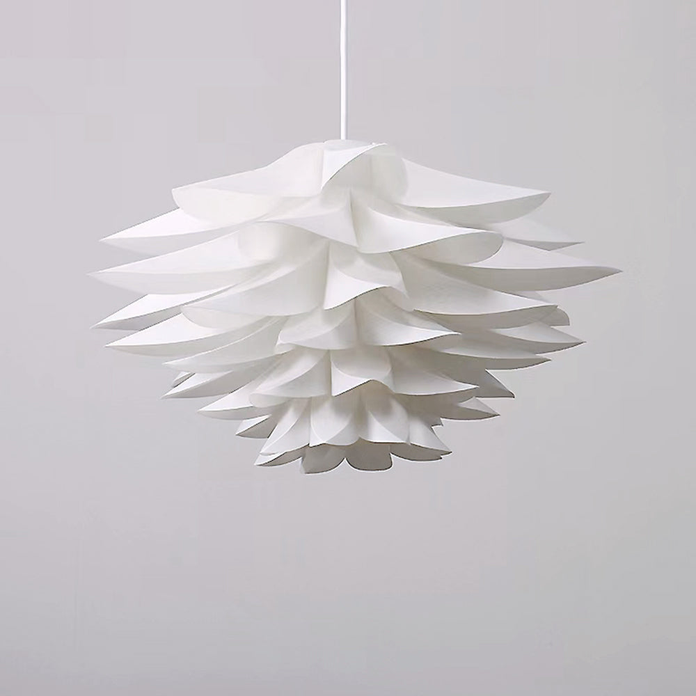 Pepuded Nordic Minimalist Lotus Pendant Light, Metal/PVC, White
