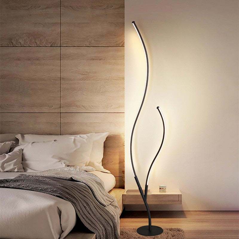 Vugored Modern Simple Floor Lamp, Black & White