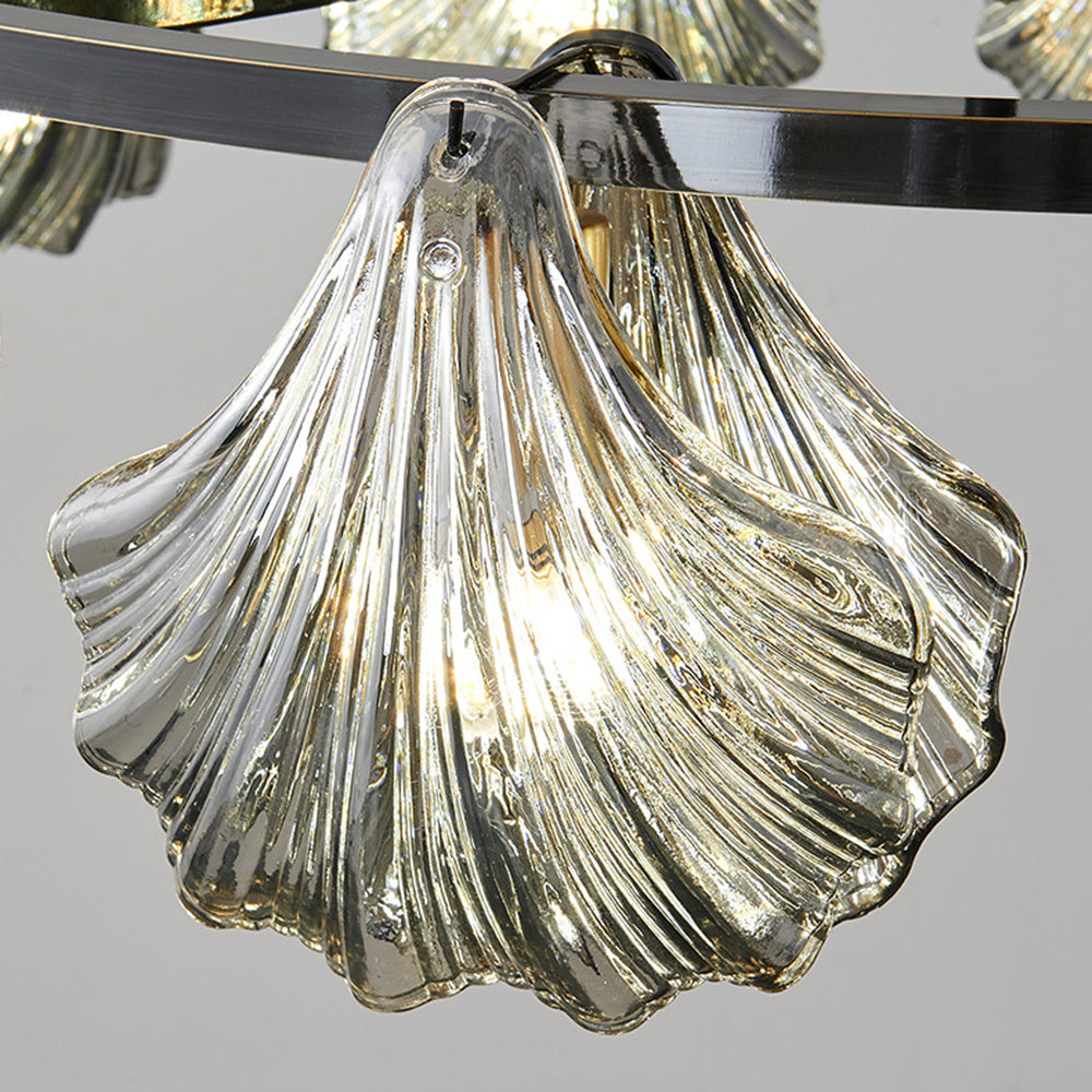 Vipulal Modern Annular Metal And Glass Pendant Light, Black/Gold