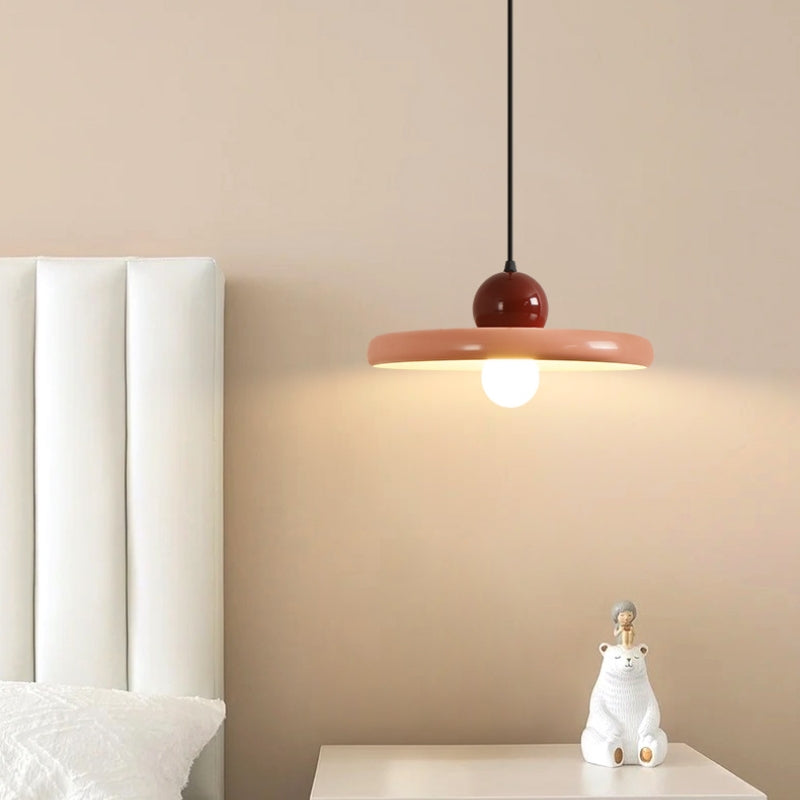 Bigulid Modern Decorative LED Pendant Light Pink Metal Living Room