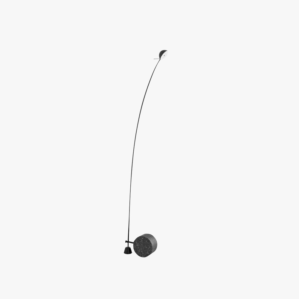 Jipusis Nordic Grey Arc LED Floor Lamp, Marble & Metal