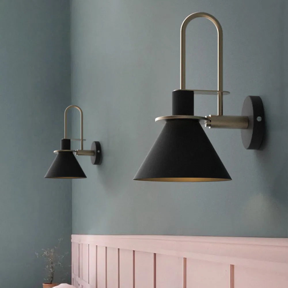 Fevoril Vintage Horn Shape Metal Wall Lamp, Living room/Bedroom/Bathroom