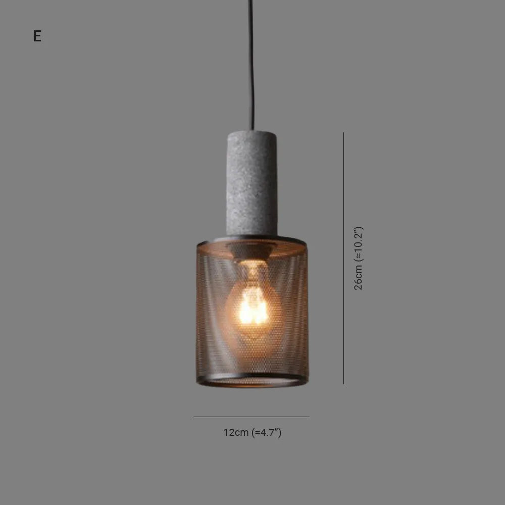 Vireth Pendant Light Industrial Cylindrical Cement/-Neutral Decor