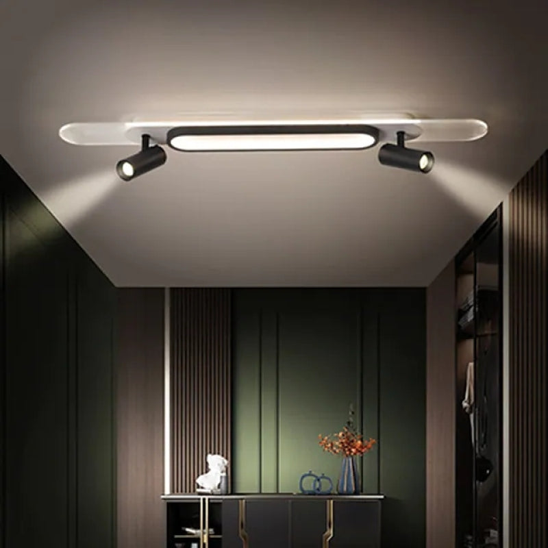 Lugatom Modern Rectangular LED Metal/ Ceiling Light, Black/White