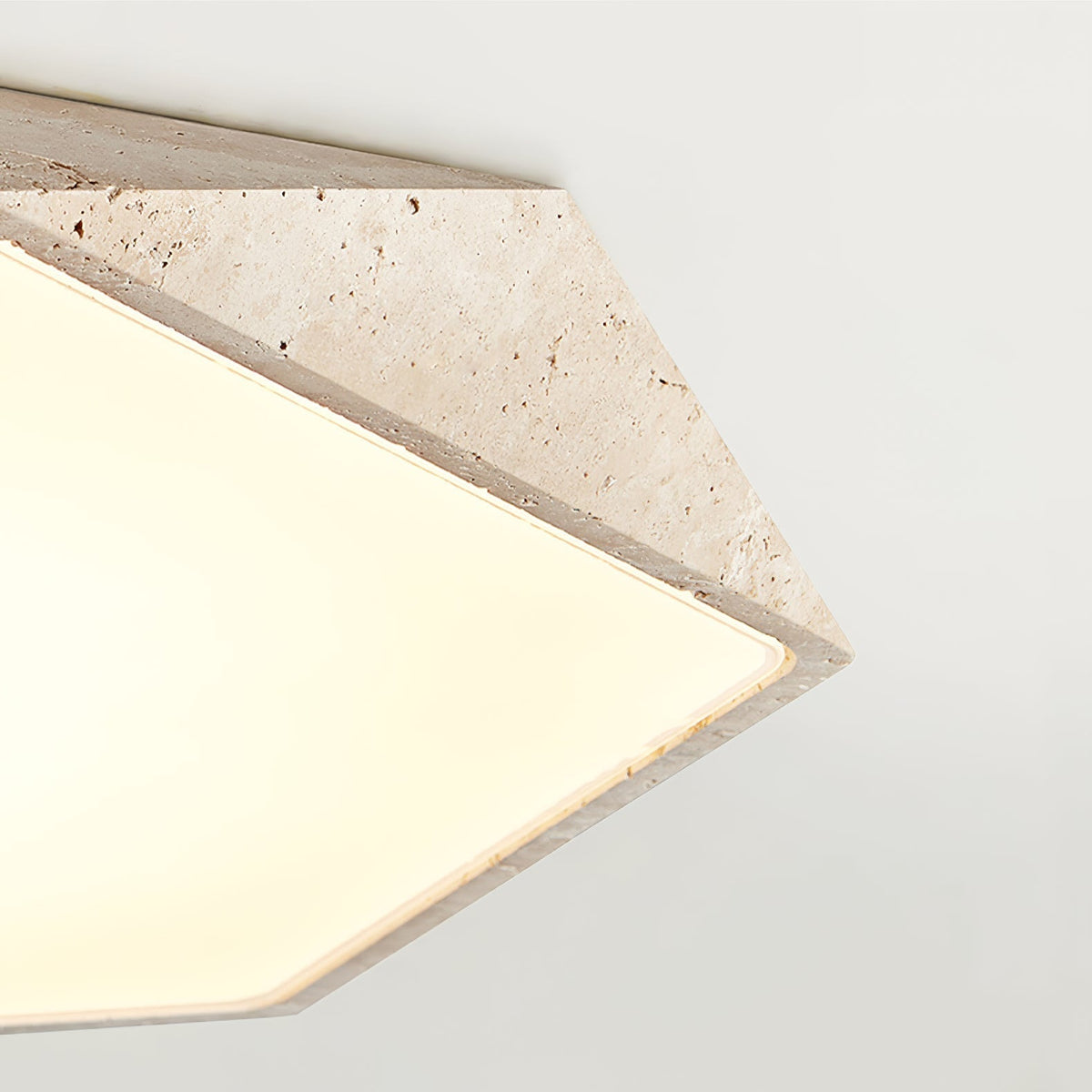 Hexagonal Travertine Ceiling Light
