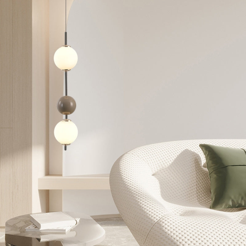 Cerukom Modern LED Pendant Light Red Metal Bedroom Living Room
