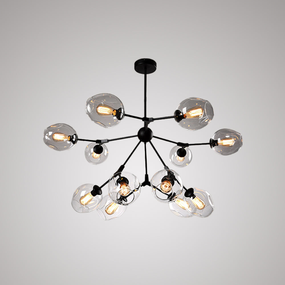 Pobibem Modern Bubble Metal Pendant Light, Black/Gold