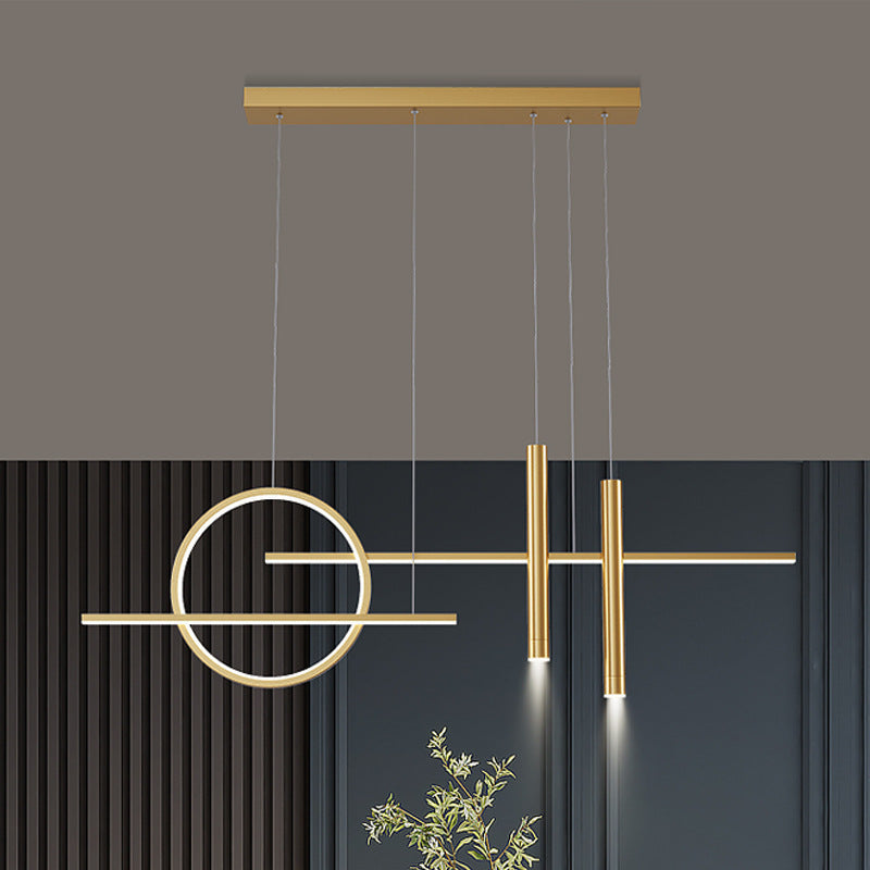 Madobus Minimalism Led Pendant Light, Irregular Ring, Black/Glod