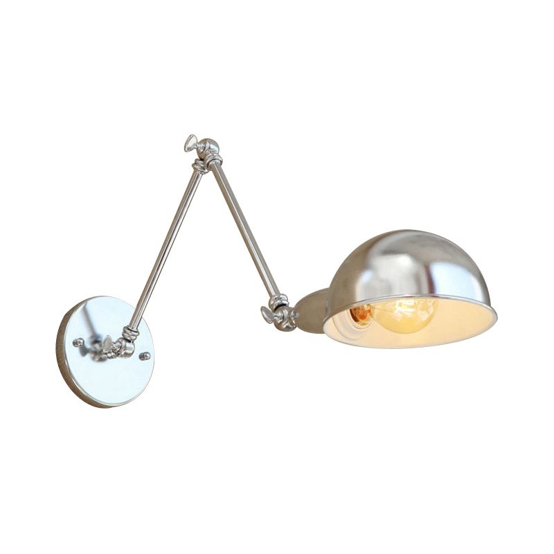 Ligales Wall Lamp Dome Minimalist, Adjustable Metal, Silver, Bedroom