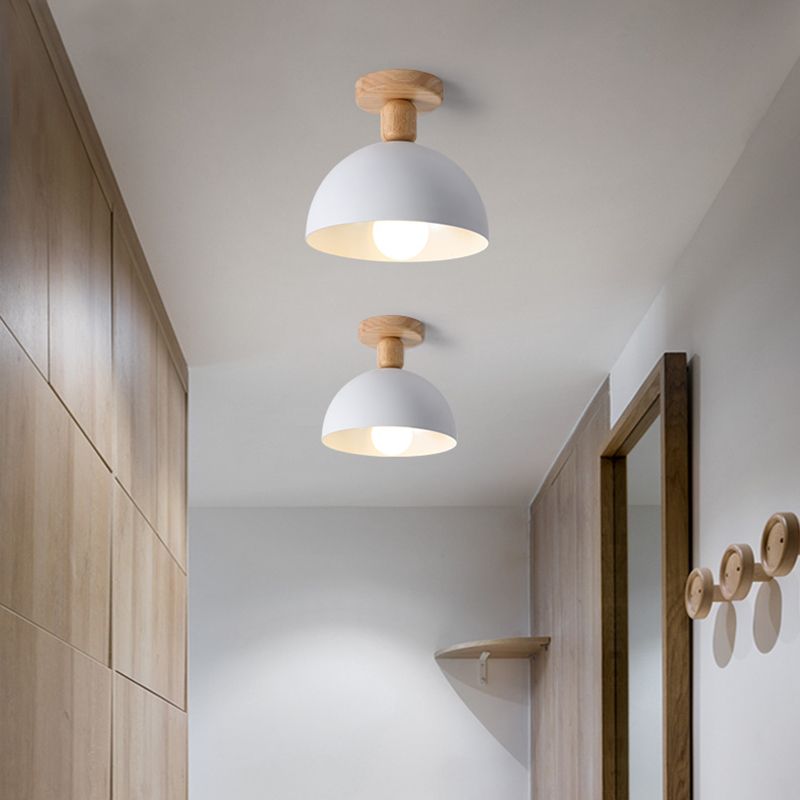 Tusesulo Modern LED Wood Dome Ceiling Light