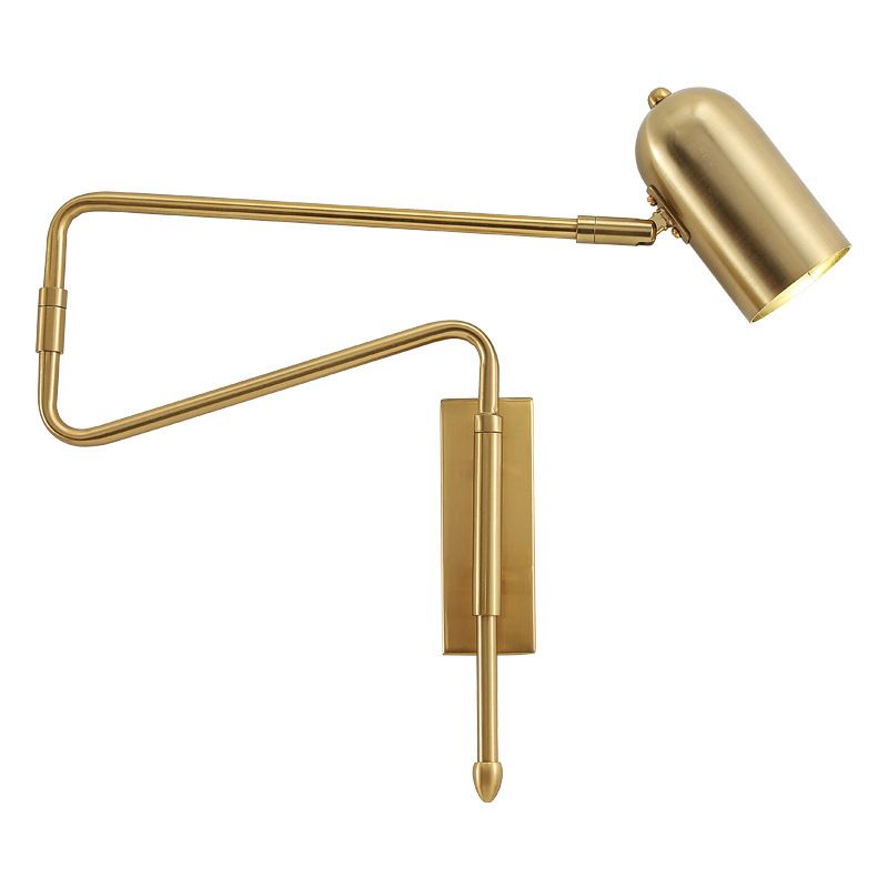 Povages Wall Lamp Modern, Metal Adjustable, Black/Gold, Study