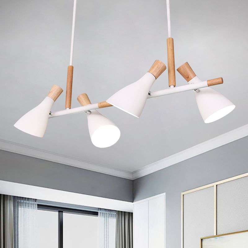 Vesepor Nordic Multi Rope Wood Pendant Light, White/Green/Gray