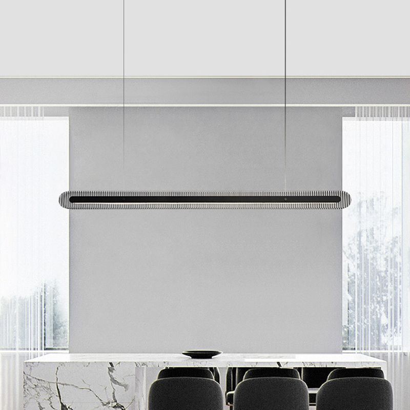 Morevil Minimalist Linear Metal/ Pendant Light, Black
