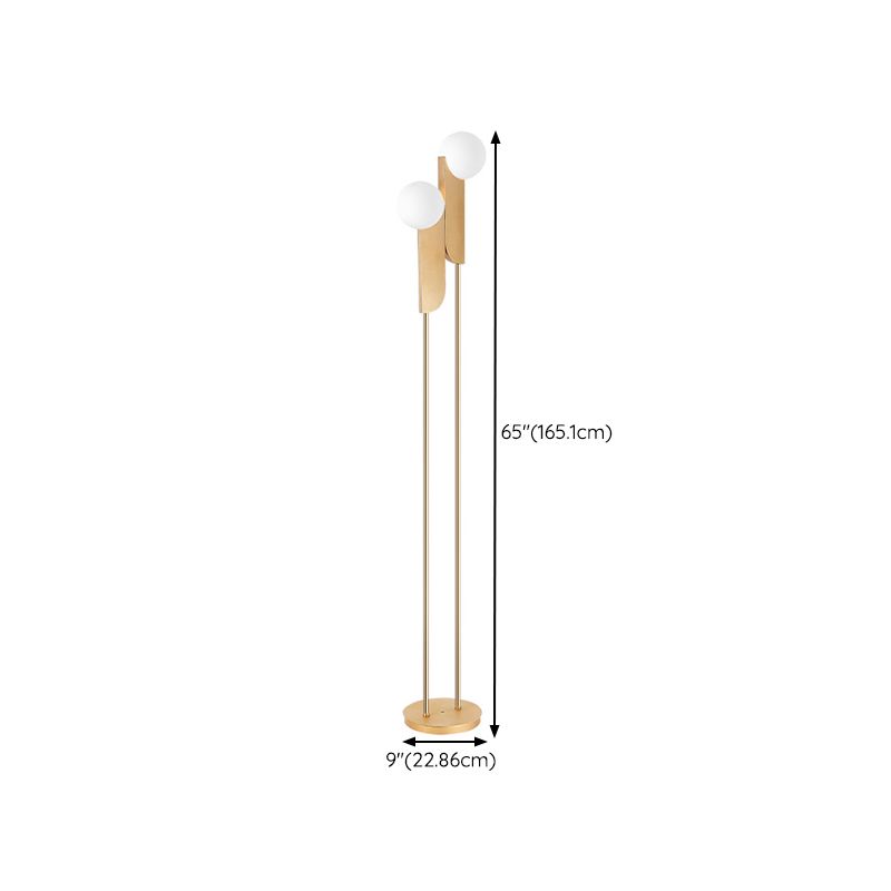 Jikubad Minimalist Gold Floor Lamp, Metal, Living room