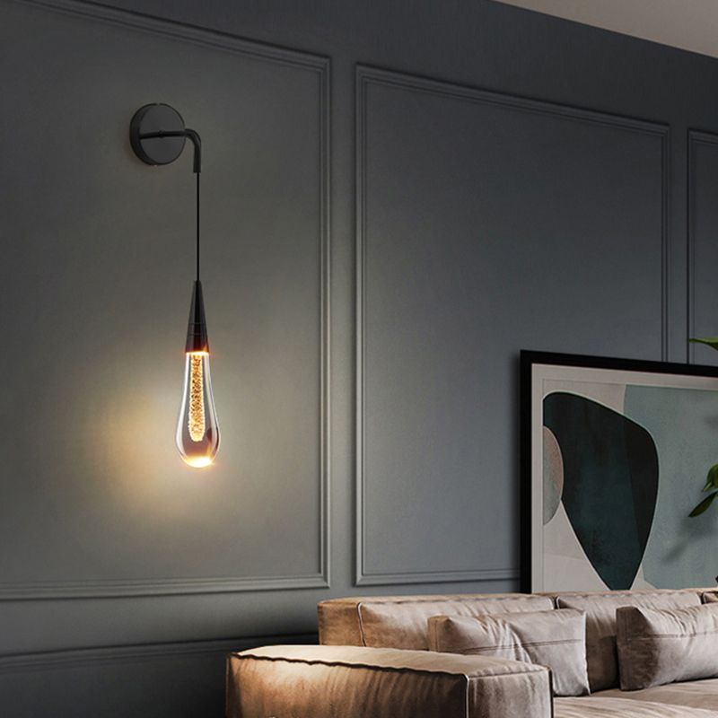 Kotirod Modern Water Drop Wall Lamp, Black/Gold