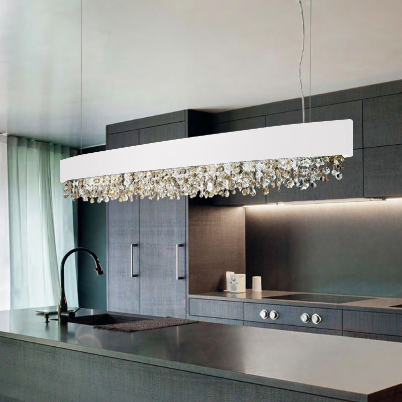 Vokevat Modern Crystal Pendant Light Black/White/Brown/Gold