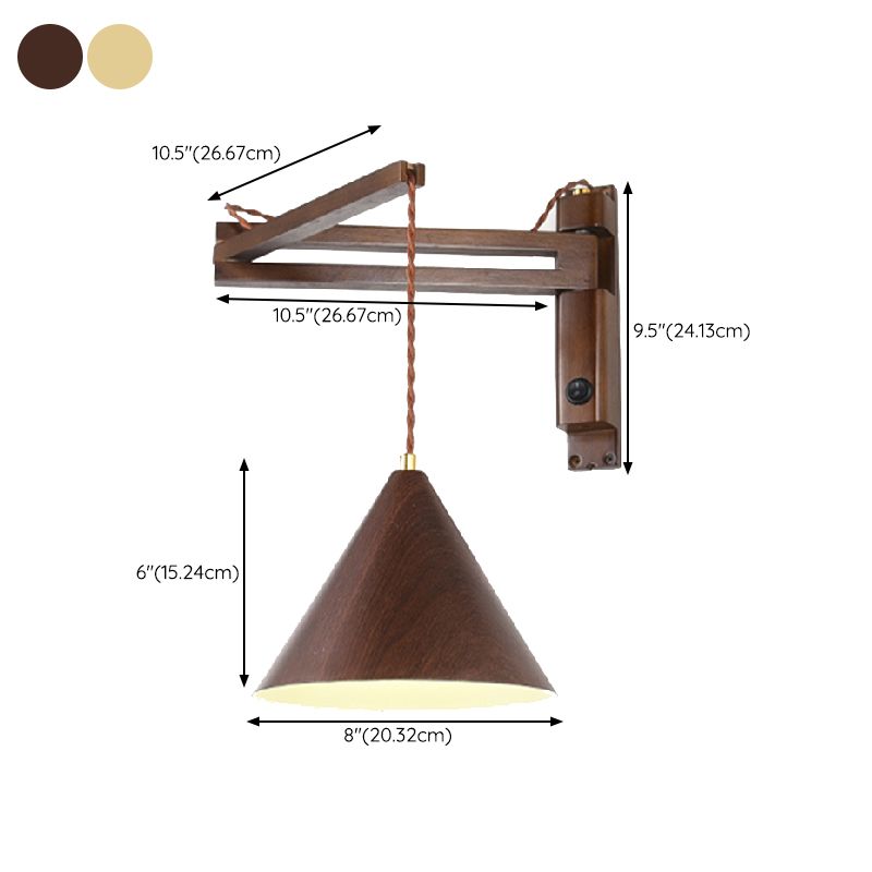 Ragipod Adjustable Wall Lamp, Wood/Metal, 2 Color, Living Room