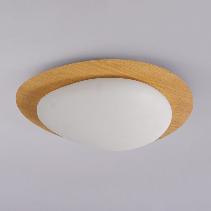 Wotigek Flush Mount Ceiling Light Modern, Metal, Walnut/Natural