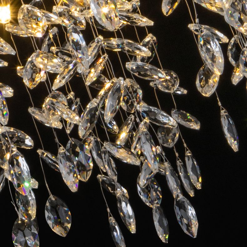 Wonatik Contemporary Gold Glass Crystal Chandelier