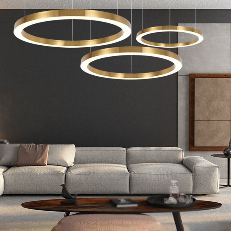 Segugis Modern Ring Metal Pendant Light, Gold