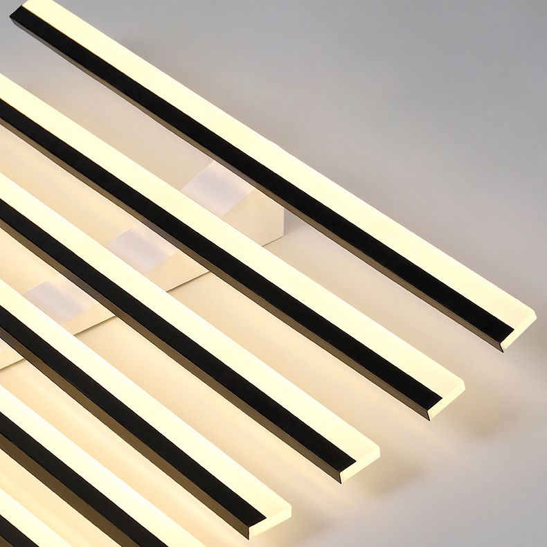 Tegomes Flush Mount Ceiling Light Linear Modern,Wave Black, Living Room