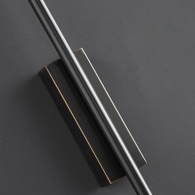 Wegader Modern Linear Metal& Bedroom Wall Lamp, Black/Brass