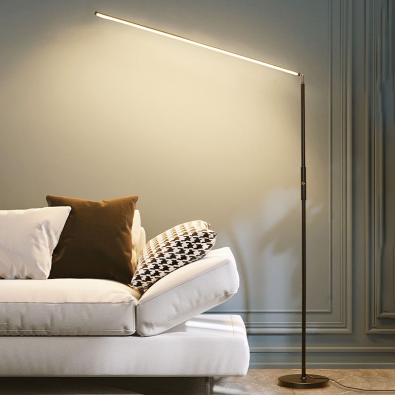Jonitok Minimalistic Linear Floor Lamp, Metal, Black/White