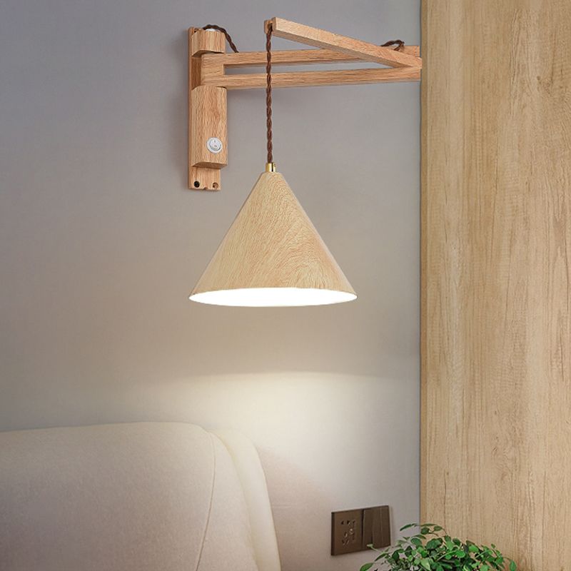 Ragipod Adjustable Wall Lamp, Wood/Metal, 2 Color, Living Room