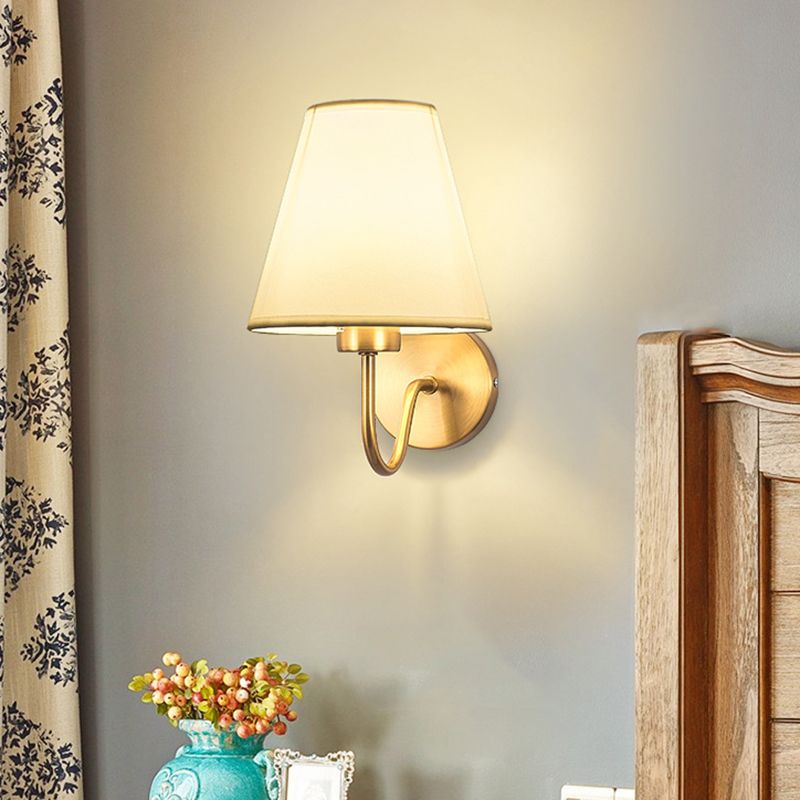 Vatobum Nordic Fabric Metal Vanity Wall Lamp, Black/White/Coffee/Flaxen