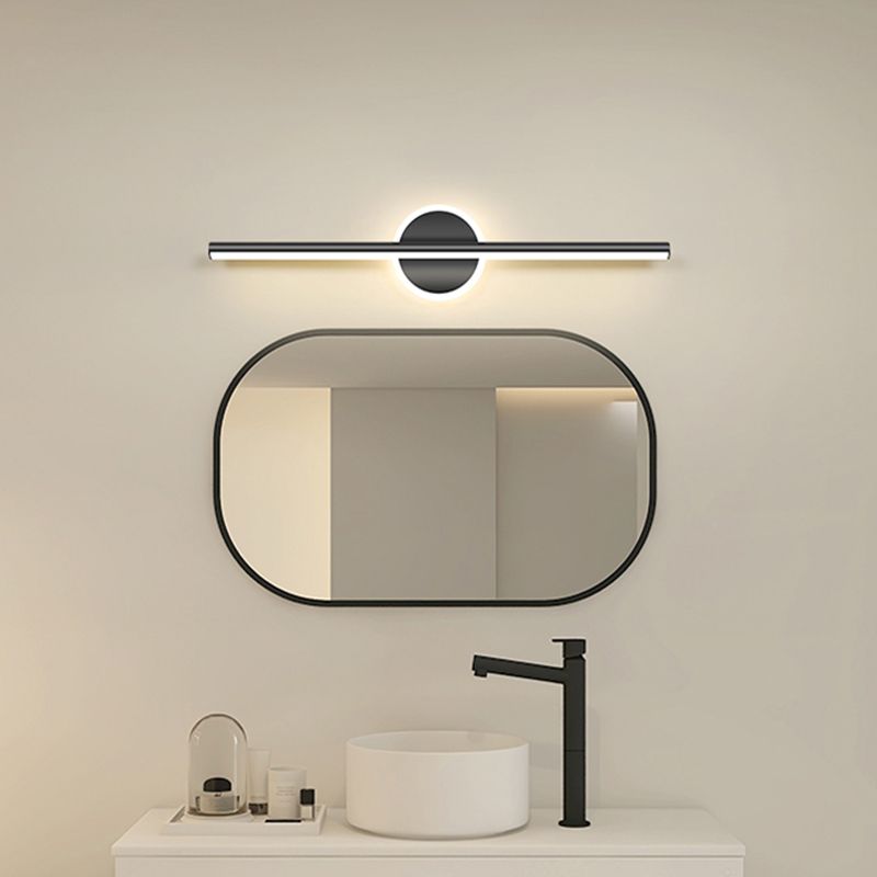 Januked LED Linear Mirror Front Vanity Wall Lamp, Black/Gold