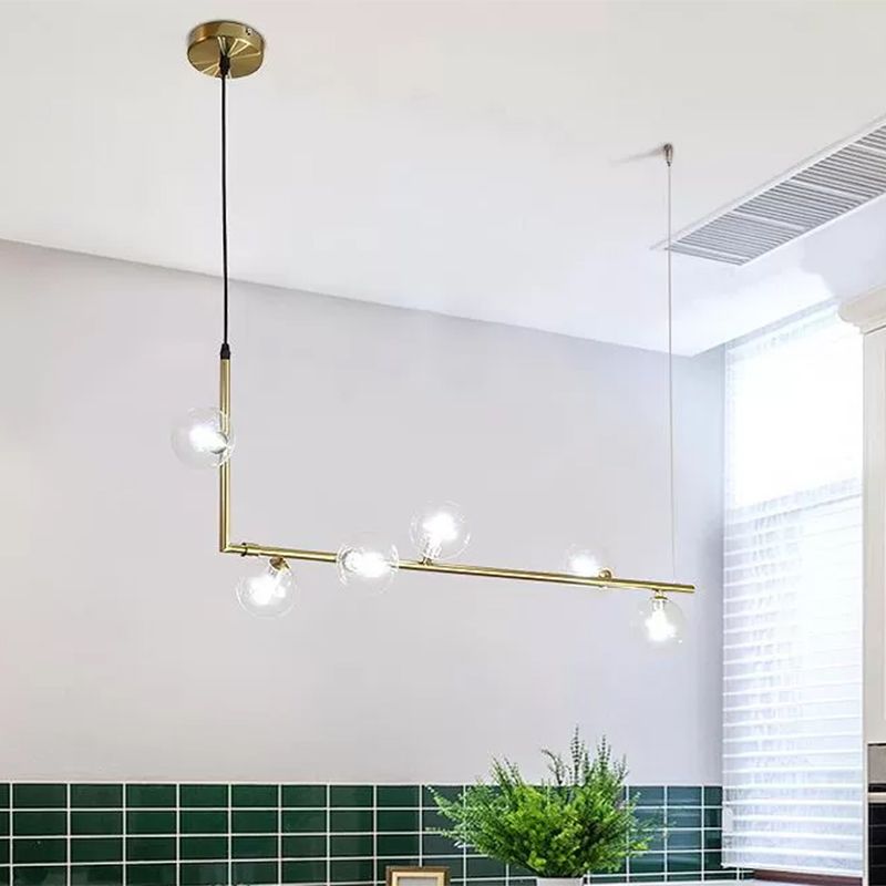 Muparol Minimalist Linear Pendant Light, Black & Gold, 6/8 Heads