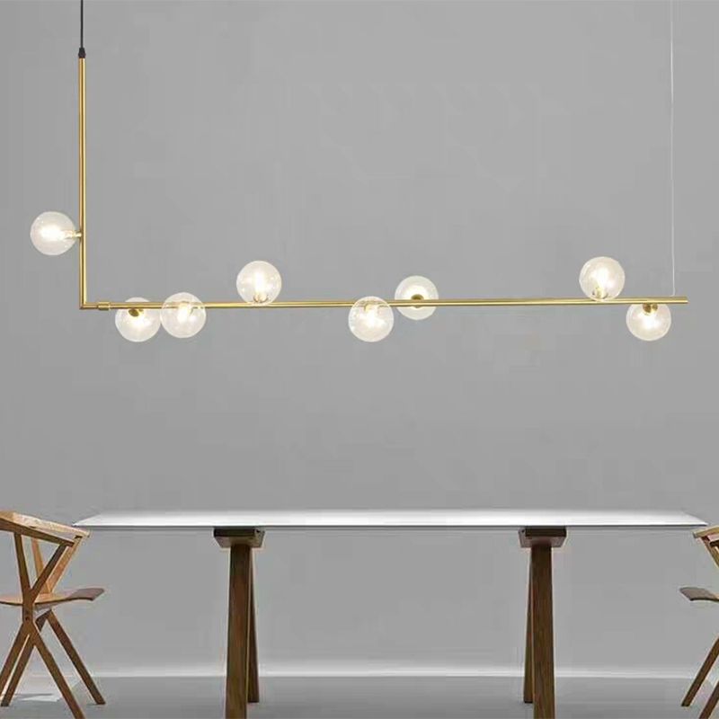Muparol Minimalist Linear Pendant Light, Black & Gold, 6/8 Heads