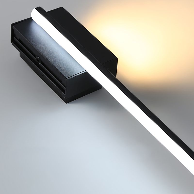 Zapemon Minimalist Linear Metal Vanity Wall Light, Black, Bathroom