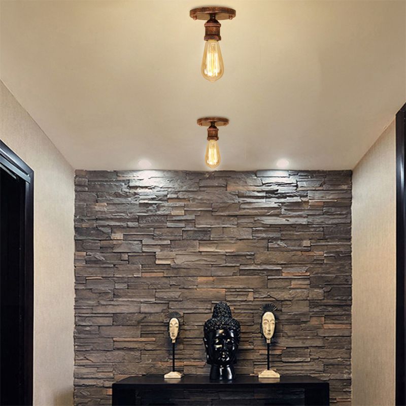Suditor Retro Vintage Bulb Semi-Flush Mount Ceiling Light