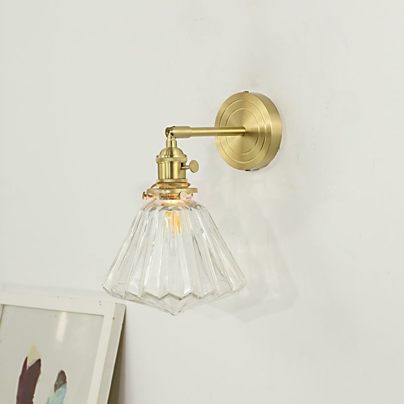 Disobuk Luxury Globe/Flower Glass Vanity Wall Lamp, Gold, Bedroom