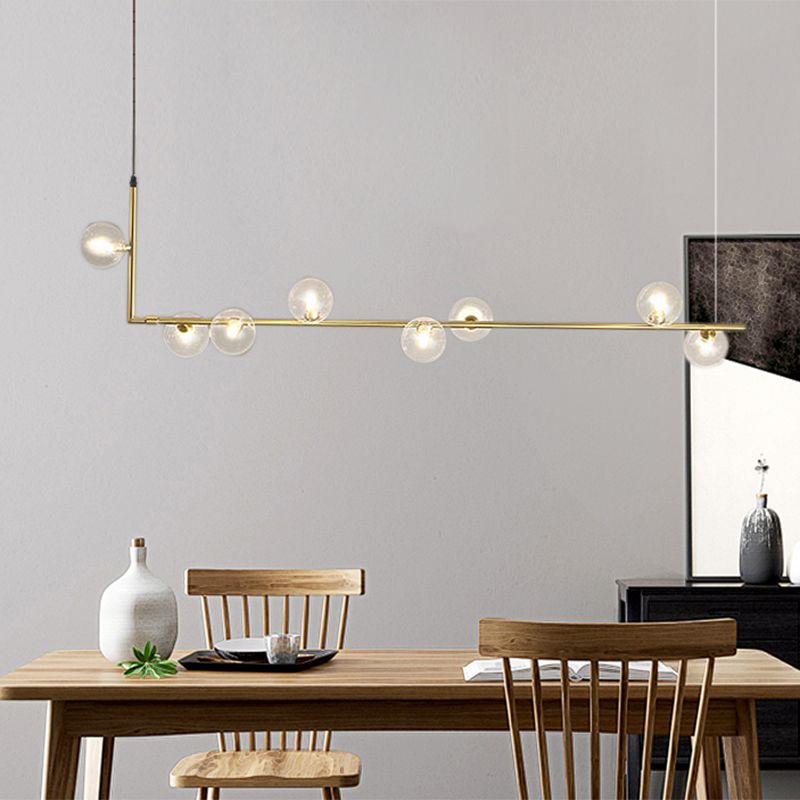 Muparol Minimalist Linear Pendant Light, Black & Gold, 6/8 Heads