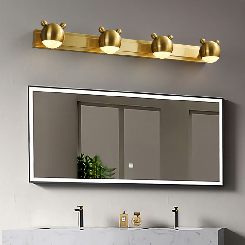 Jilesir Modern Animal Globe Metal Vanity Wall Light, Gold, Bedroom