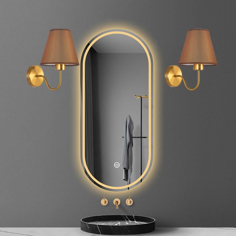 Vatobum Nordic Fabric Metal Vanity Wall Lamp, Black/White/Coffee/Flaxen