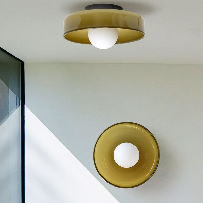 Solven Ceiling Light Drum-Shaped Glass-Neutral Decor