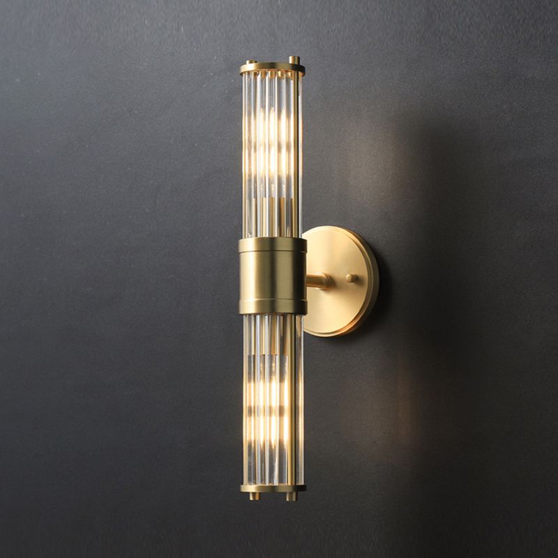 Vuvepon American Cylindrical Elegant Gold Glass/Metal Vanity Wall Lamp