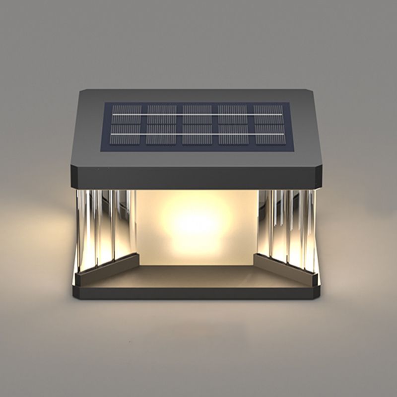 Pupebad Contemporary LED Rectangular Metal Wall Lamp Post, Black