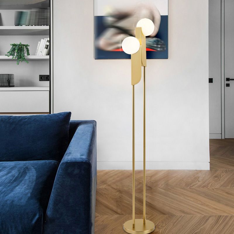 Jikubad Minimalist Gold Floor Lamp, Metal, Living room