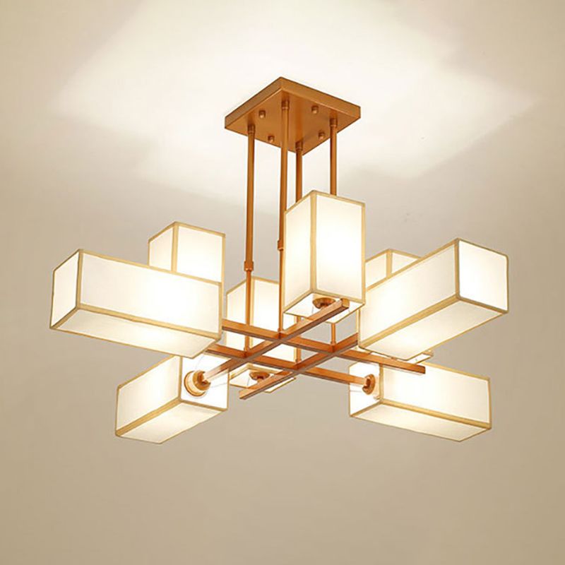 Peligud Pendant Light Square Retro, Metal/Fabric, Black/Gold, Living Room