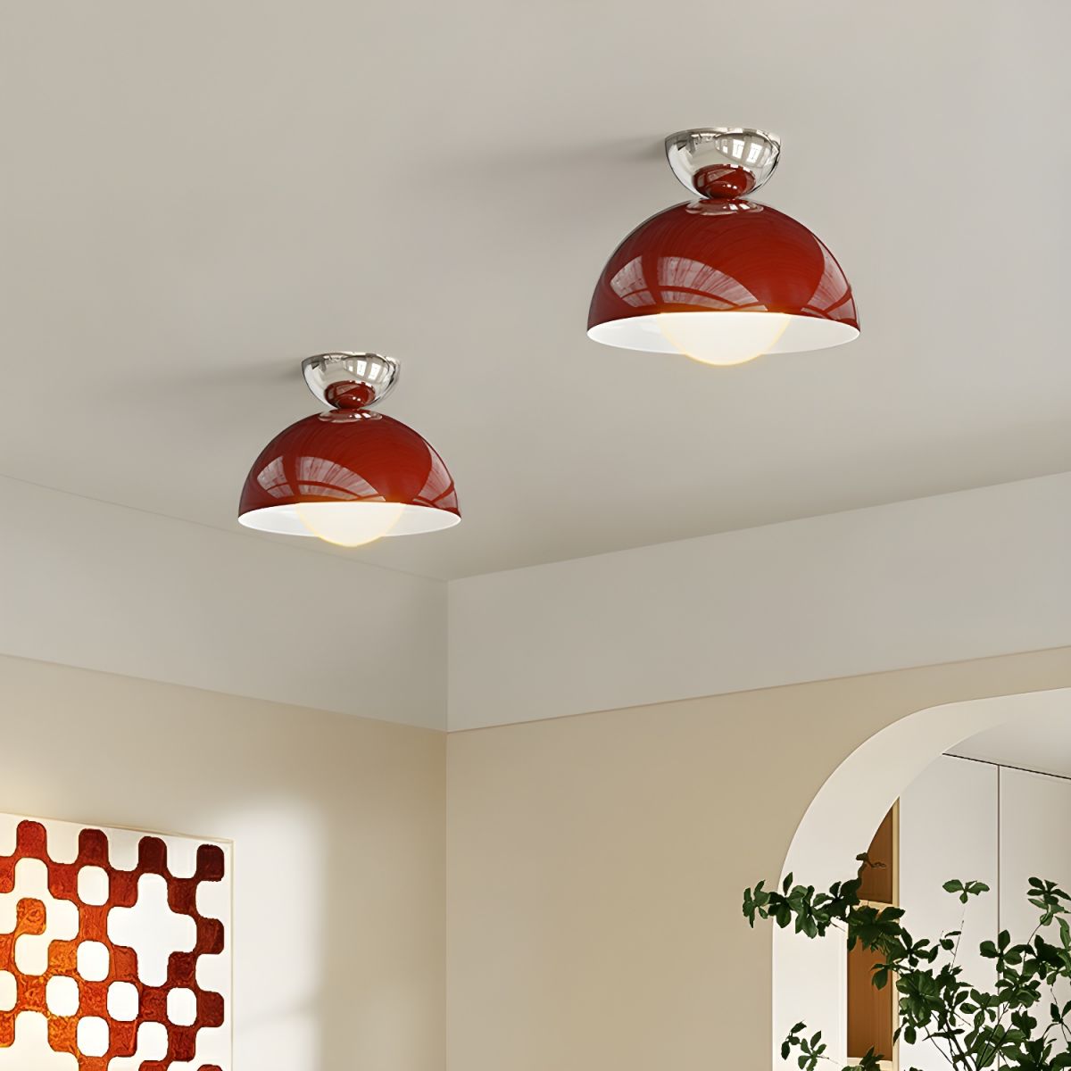 Horogar Simple Modern LED Flush Mount Ceiling Light Metal Balcony