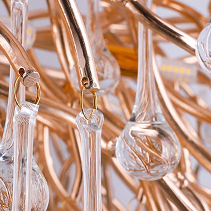 Guveget Pendant Light Tassel Luxury, Metal/Crystal, Gold, Bedroom